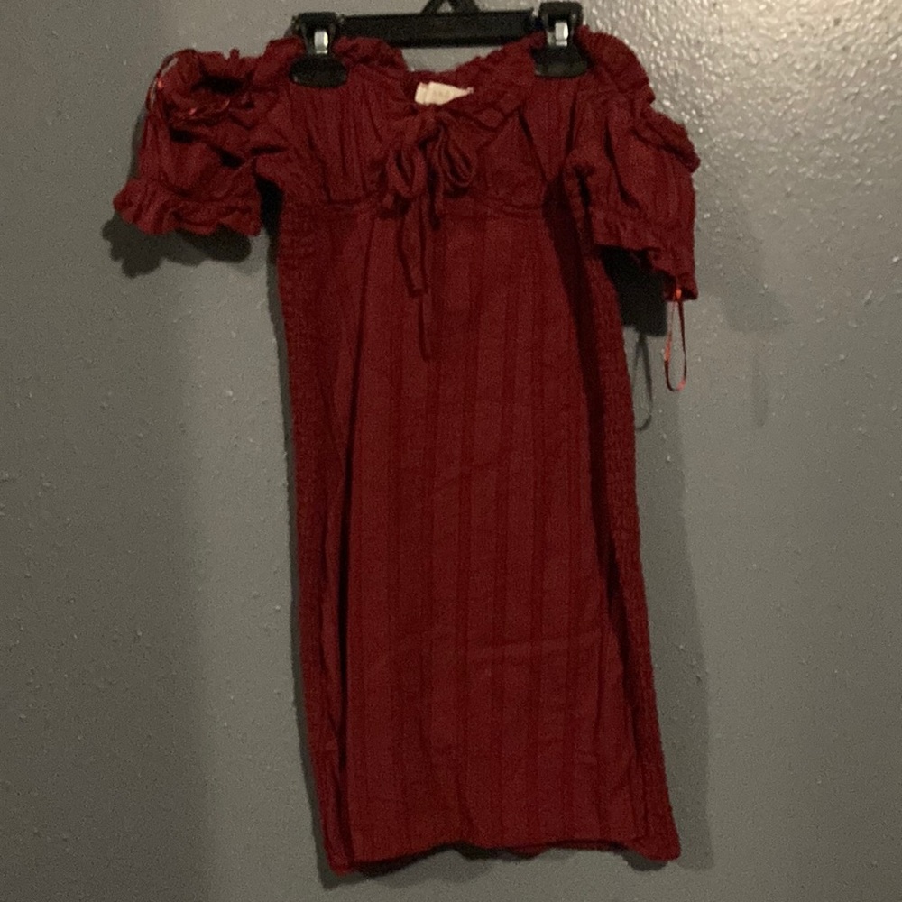 Mini, off the shoulder red dress